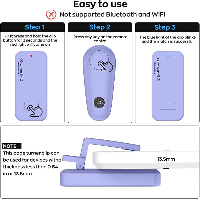 RF Remote Control Page Turner for Kindle Paperwhite Scribe Accessories