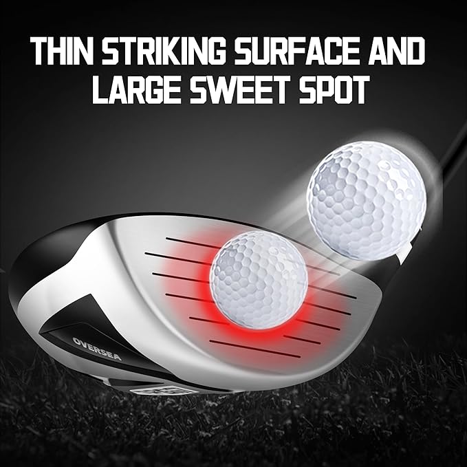 PGM Men's Oversea 9/12 Pieces Complete Golf Club Set with High-Strength Thin Face Design 460cc Driver High Forgiveness Ideal for Beginners