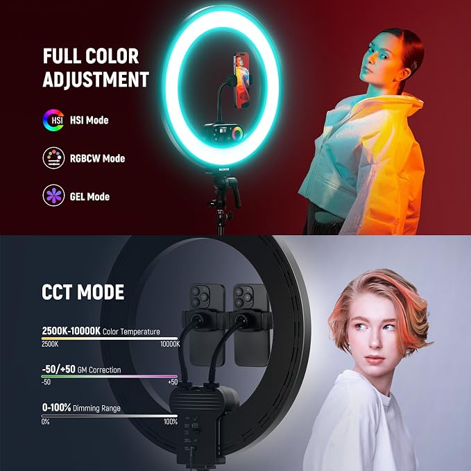 NEEWER RL45C 18" Edge Lit 45W RGB LED Ring Light