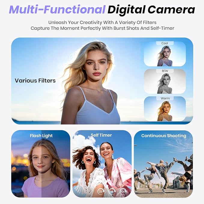 5K Digital Camera for Photography, 2026 Latest 80MP Autofocus WiFi Vlogging
