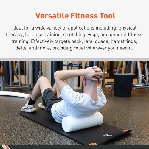 Body Sport Foam Roller - 36" x 6" High-Density Roller for Flexibility, Strength & Rehab