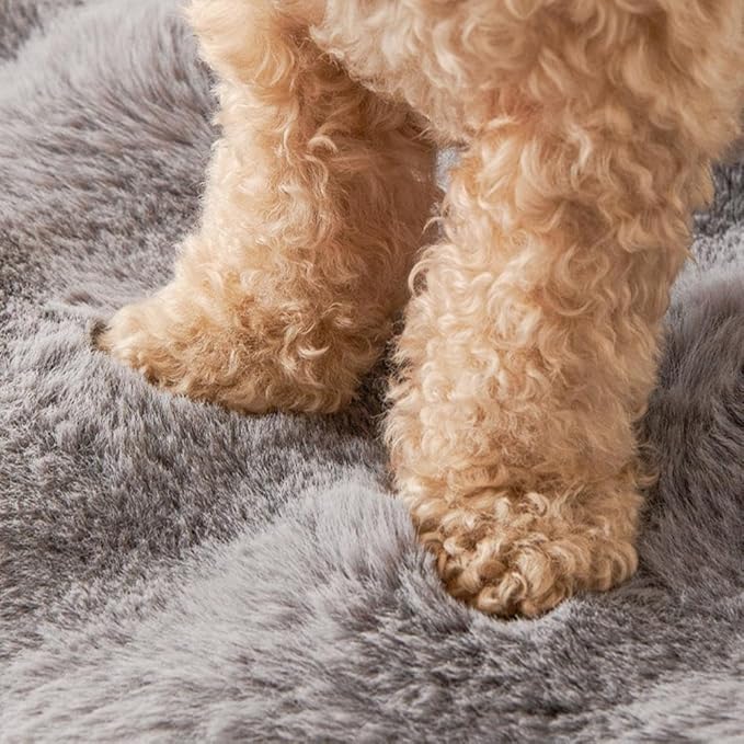 Waterproof Throw Blanket For Dogs & Indoor Cats,Dog Pad Washable Removable Couch Cover,Plush Long Fur Mat with Non Slip Silicone Base,Furniture Protector Gift for New Pet Parents,29.5"x29.5" (light)