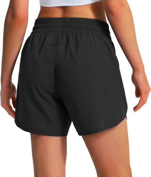Ksmien Women's Athletic Running Shorts - Quick Dry, Lightweight Gym Shorts with Zipper Pockets | UPF 50+