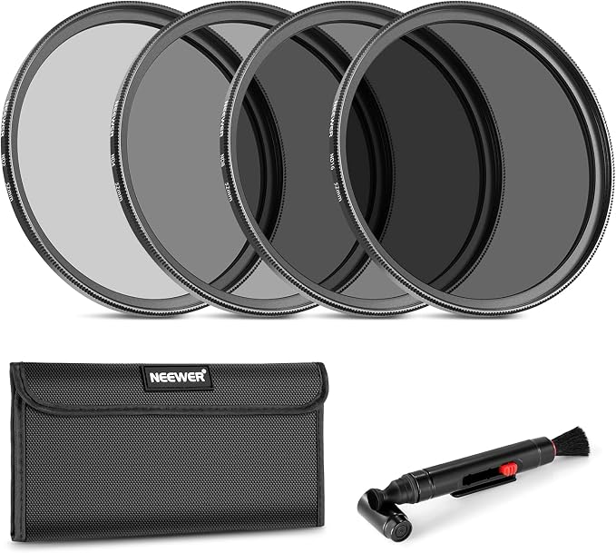 NEEWER 52mm ND Lens Filter Kit: ND2 ND4 ND8 ND16, Lens Cleaning Pen, Filter