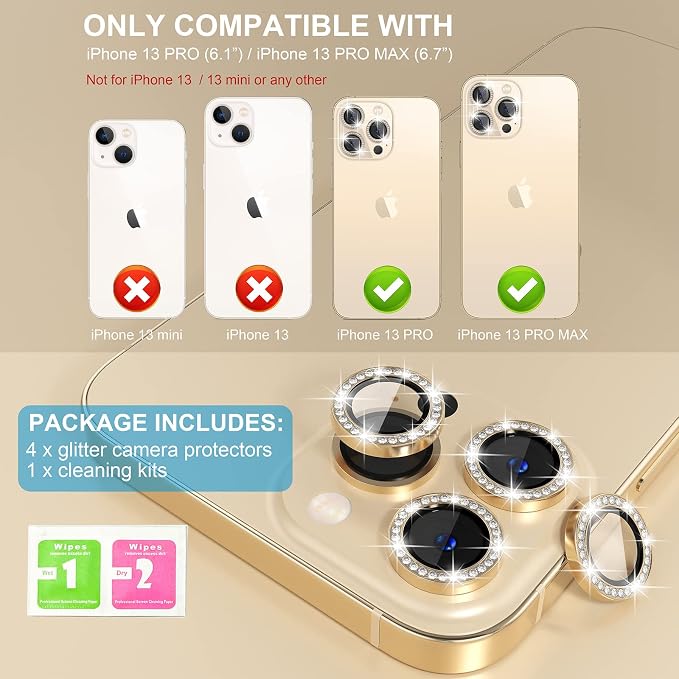 Choiche Compatible for iPhone 13 Pro/iPhone 13 Pro Max Camera Lens Protector