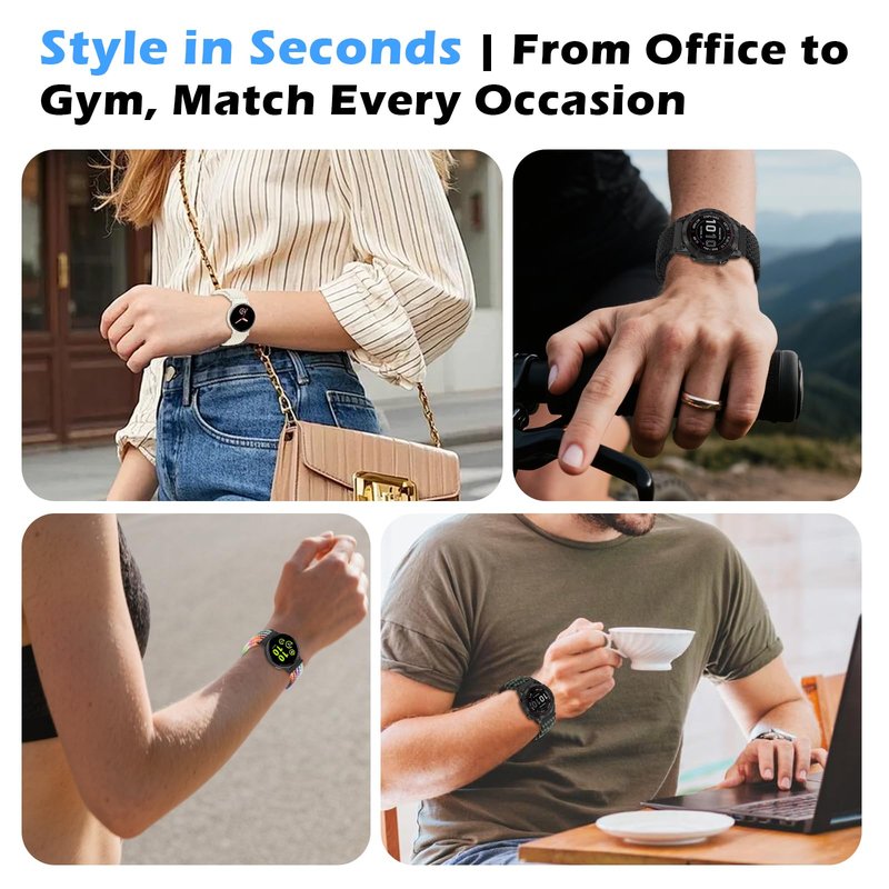 Yeahxing Band for Coros Pace 4/ PACE 3/ Apex 2 Pro/Apex Pro/Apex 46mm, One Click Quick Release Stretchy Nylon Braid Strap with Magnetic Clasp, Breathable & Comfortable