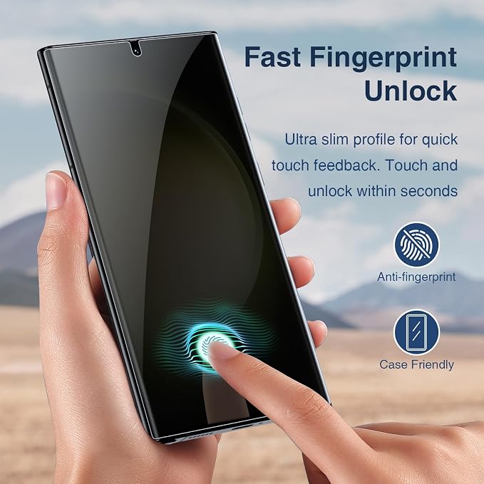 LK 2 Pack for Samsung Galaxy S23 Ultra Screen Protector, 2 Pack Glass Camera