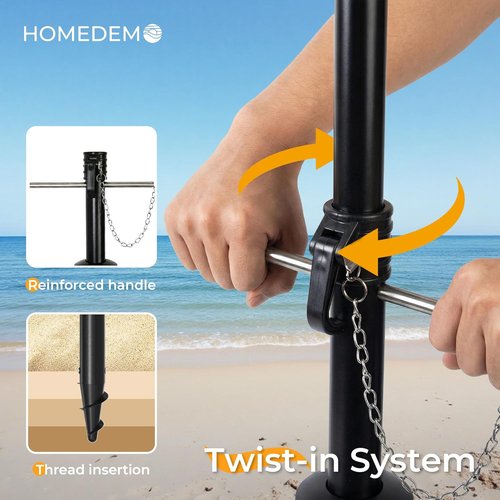 HOMEDEMO 7FT Portable Beach Umbrella - Ultimate Sun Protection for Outdoor Events
