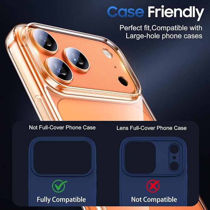 UniqueMe for 3 Pack iPhone 17 Pro Camera Lens Protector