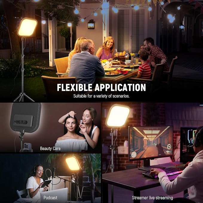 NEEWER Basics 2 Pack 15W 10.8" LED Video Light Panel Lighting Kit