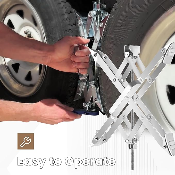 RV Stabilizer Wheel Chock XL Fit 3.5” to 17” Camper Wheel Chock Stabilizer Scissor with Accessories Pair for Travel Trailer, Heavy Duty Tire Wheel Chock Scissor Large Locking X Chock, 2Pack