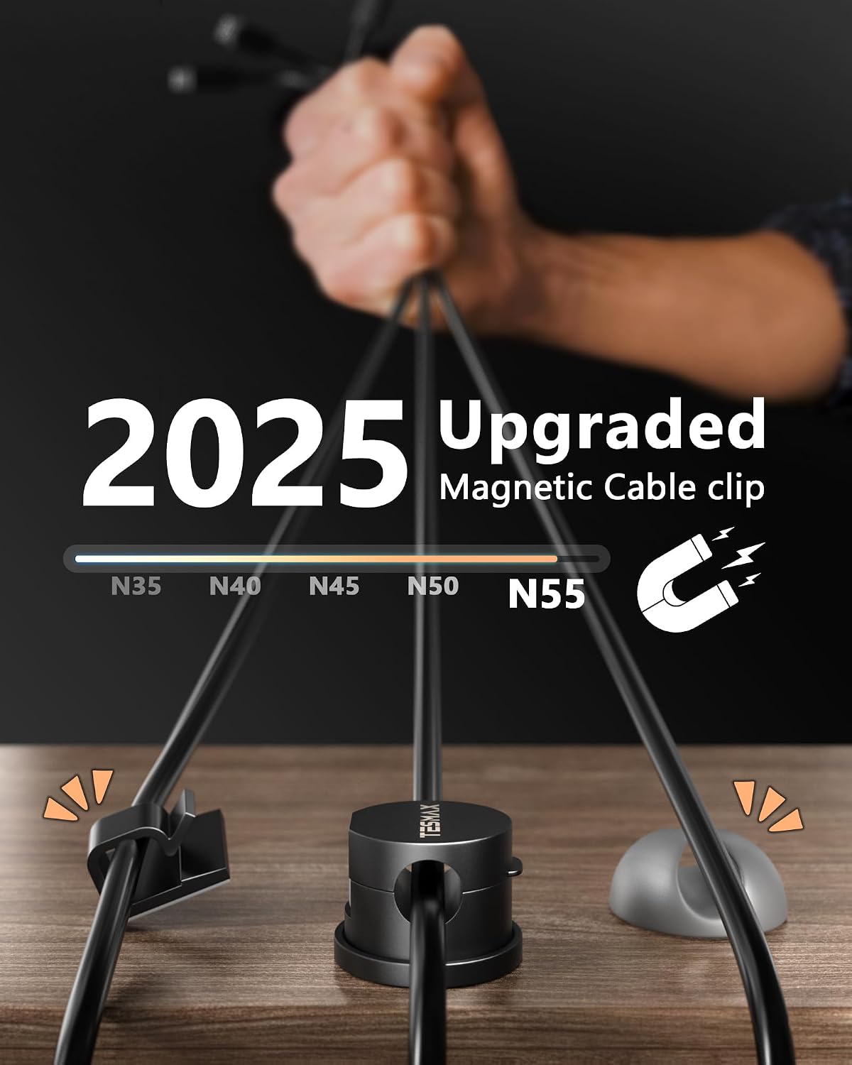 12Pack Magnetic Cord Holder 360° Rotating, 1s Lock Adhesive Desk Organizers