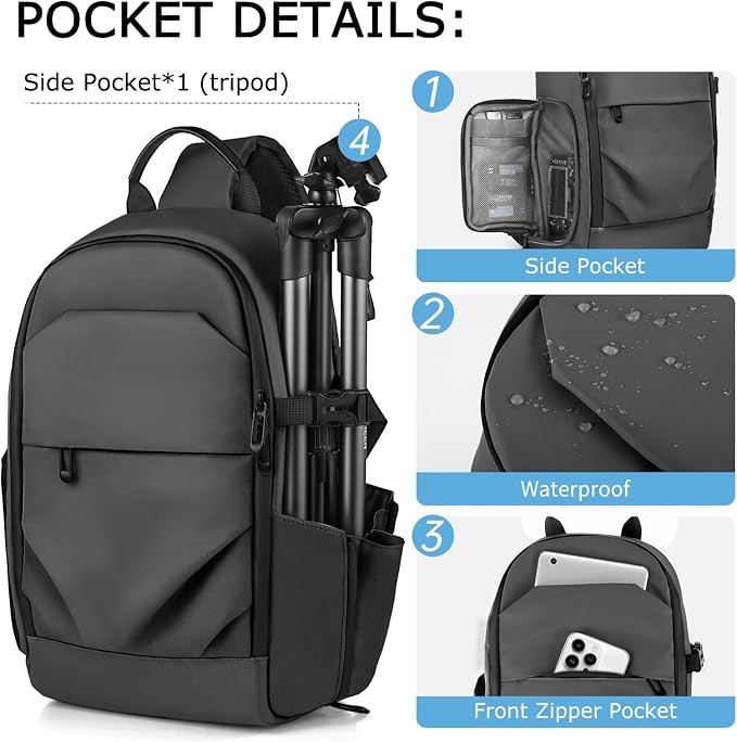 TAAOKA Camera Sling Bag for Photographer– Waterproof Crossbody Camera Bag