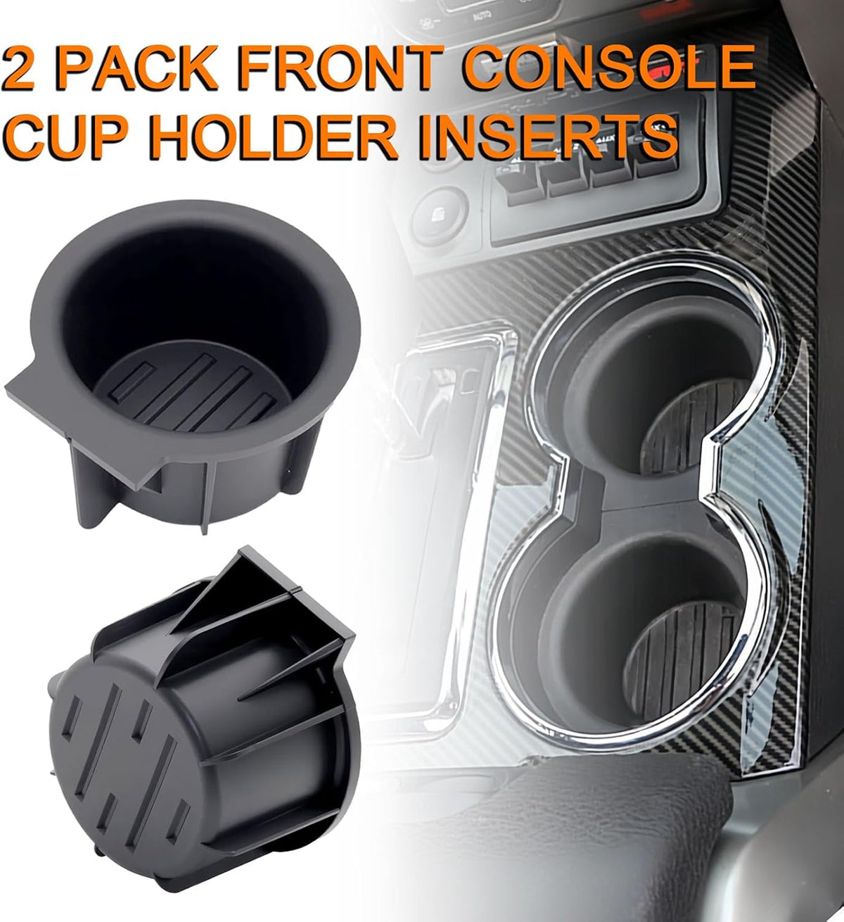 2Pcs Front Console Cup Holder Insert 9L3Z1513562CB for Ford F150 2009-2014