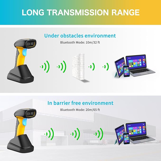 NETUM Upgraded QR Industrial Bluetooth Barcode Scanner