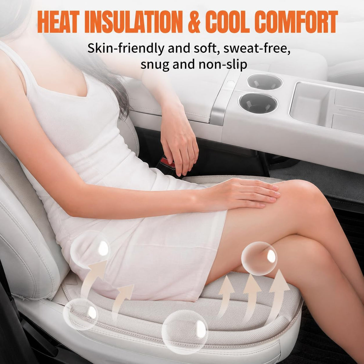 2cm Ultra-Thin Fiber Car Seat Cushion, Non-Slip Pad for Cars & SUVs