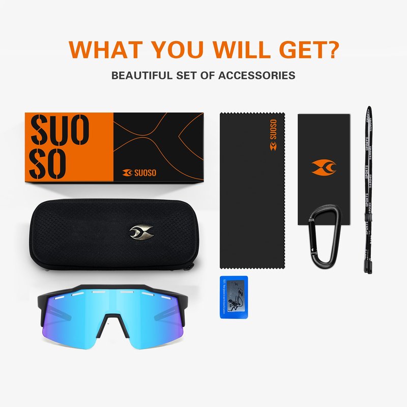 suoso Polarized Cycling Sunglasses for Men: Women Fishing Cycling Mountain Bike Sun Glasses for Youth UV400 Protection