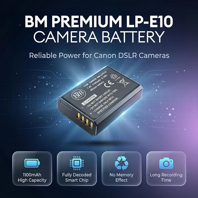 BM Premium 2-Pack of LP-E10 Batteries