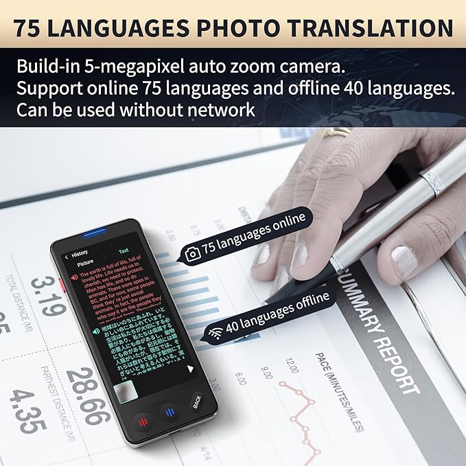 AI Language Translator Device, 2026 Upgraded VORMOR Translator No WiFi Needed