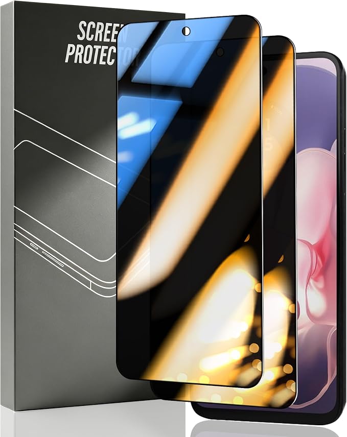 2 Pack Privacy Tempered Glass for Motorola Moto G 5G Screen Protector, 9H