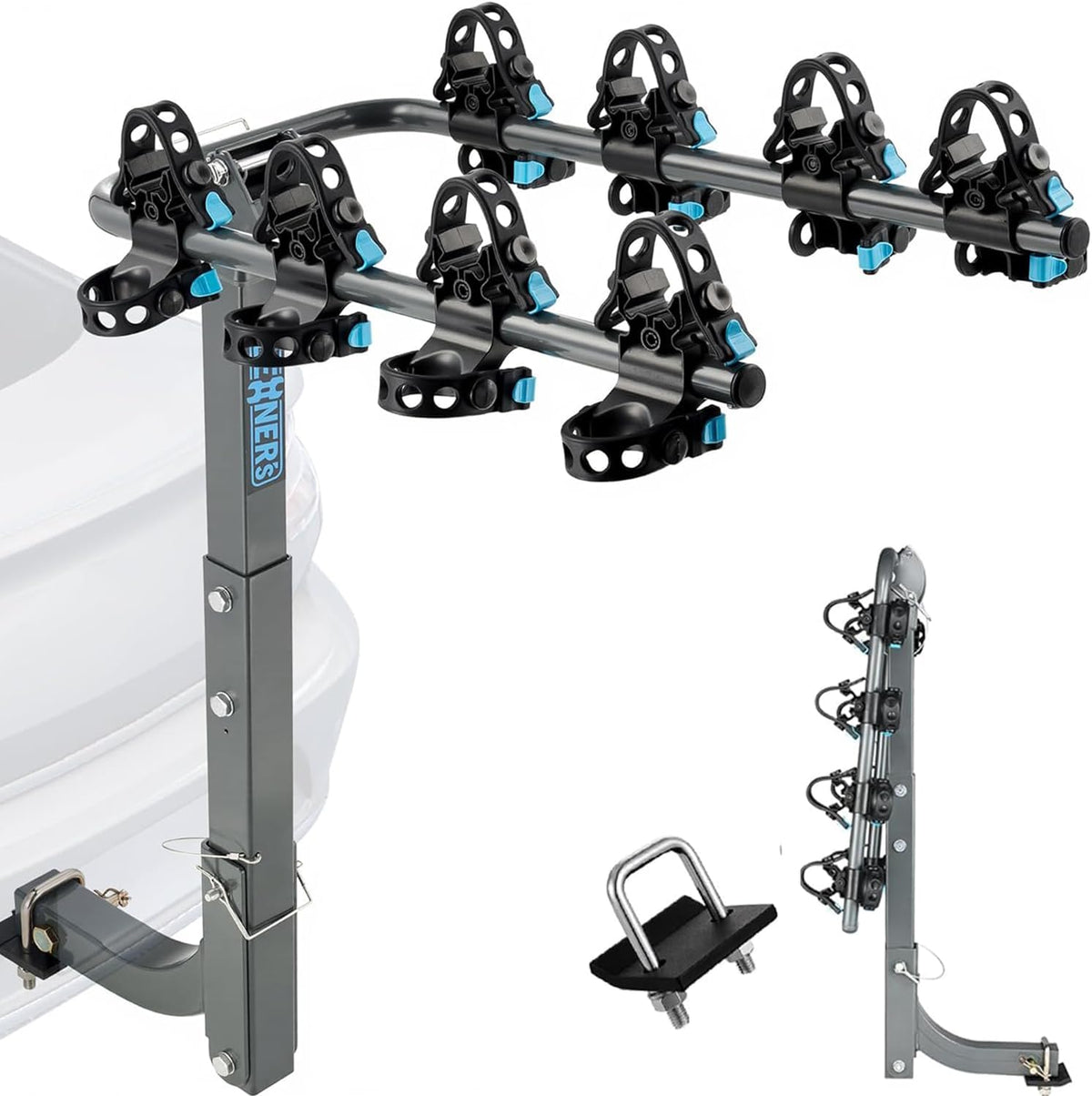 Upgrade 2.0 Hitch Bike Rack - Heavy-Duty Dual Locking Design, 240LBS Capacity | Versatile Hanging Bike Carrier for Car, SUV, Truck & RV with 2” Receiver