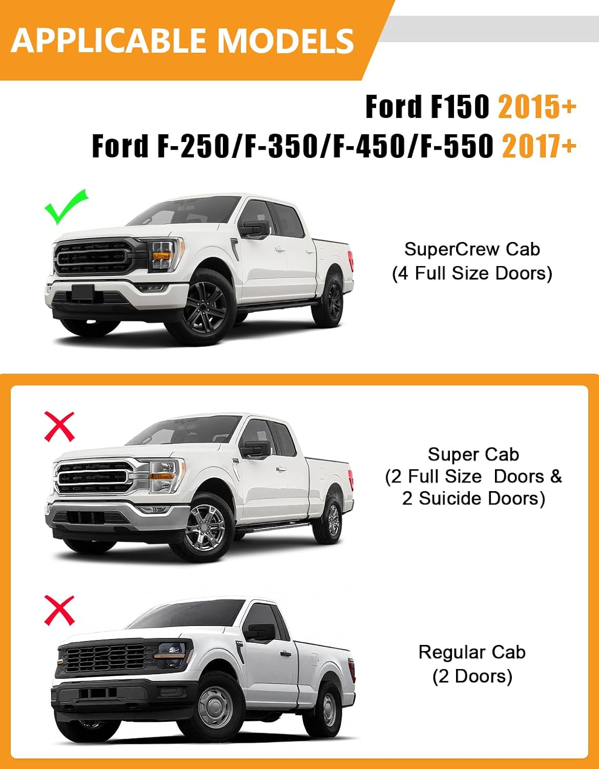 Under Seat Storage Box for Ford F150 F-150 2015-2026 SuperCrew/Crew Cab