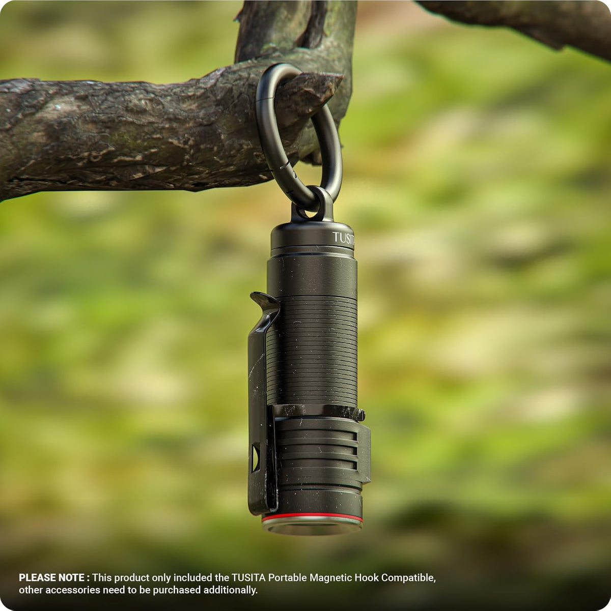 TUSITA Portable Magnetic Hook - Compatible with Olight & NEBO Flashlights | 2-Pack