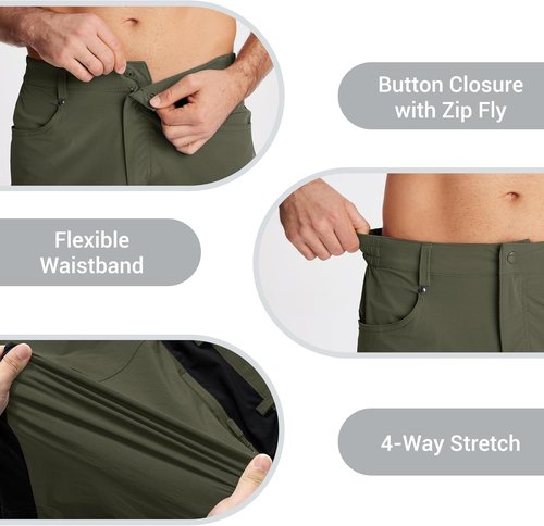 CRYSULLY Men's Hiking Cargo Shorts - Lightweight Quick-Dry Summer Shorts with 5 Pockets