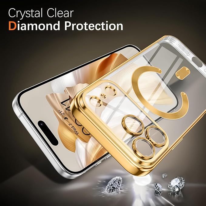 Magnetic Glossy Case for iPhone 17 Pro, iPhone 17Pro Phone Case Slim Clear