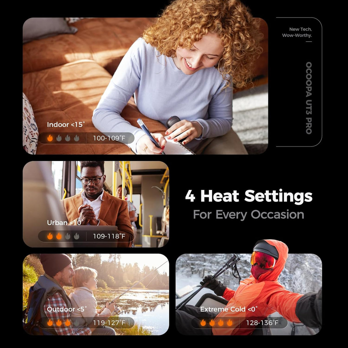 OCOOPA AI Smart Magnetic Hand Warmers - Rechargeable 2 Pack with 10000mAh Battery | 4 Heat Levels, Max 136°F