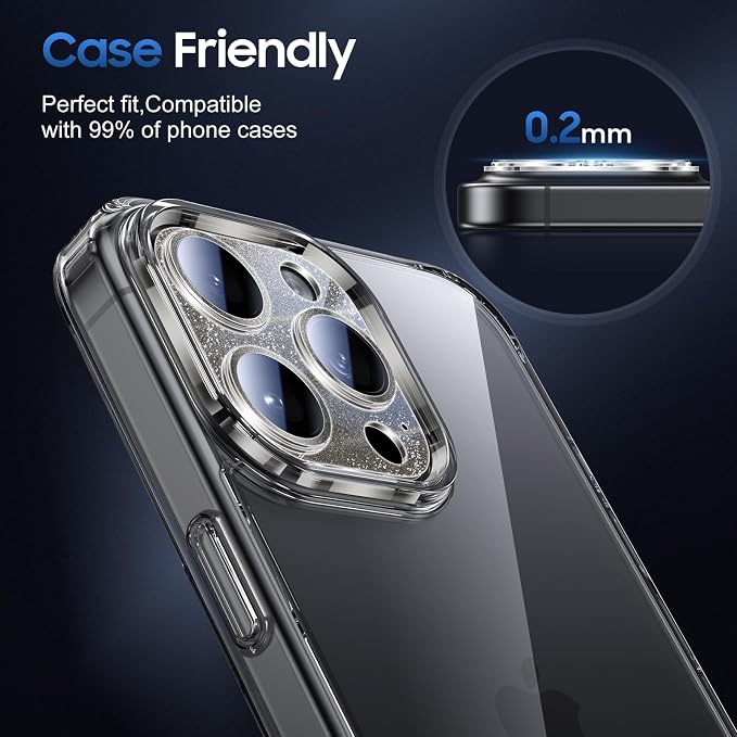 UniqueMe for 3 Pack iPhone 15 Pro/iPhone 15 Pro Max Camera Lens Protector