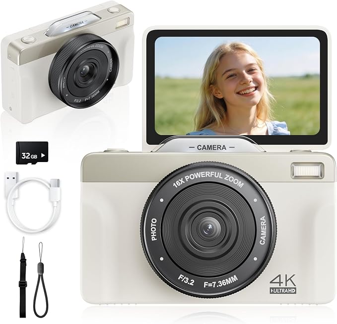 4K Digital Camera for Photography, 2026 Latest 64MP Autofocus WiFi Vlogging