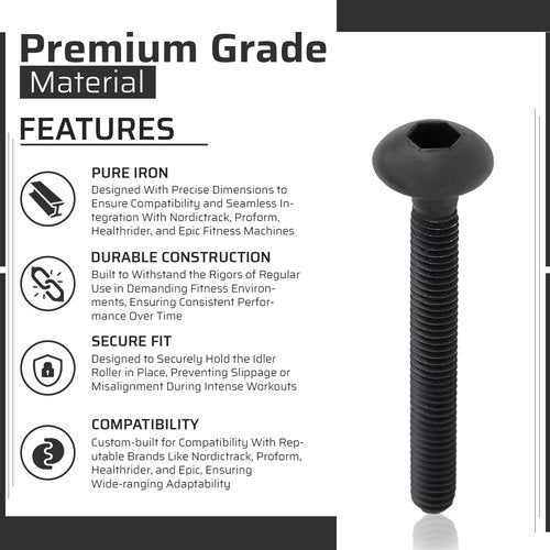 Hydra Fitness Exchange Idler Roller Bolt 364027 for Treadmill Repair - Compatible with Nordic-Track, HealthRider, and Epic Treadmills