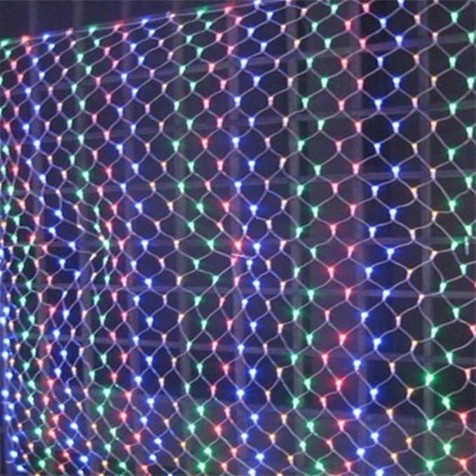 Colorful LED Fairy Mesh Net Lights Curtain Light, 9.84ftx6.56ft, 204 String LEDs, 8 Modes Decorative Xmas Tree Lighting for Thanksgiving, Christmas, Holiday, Party, Event, Multicolor