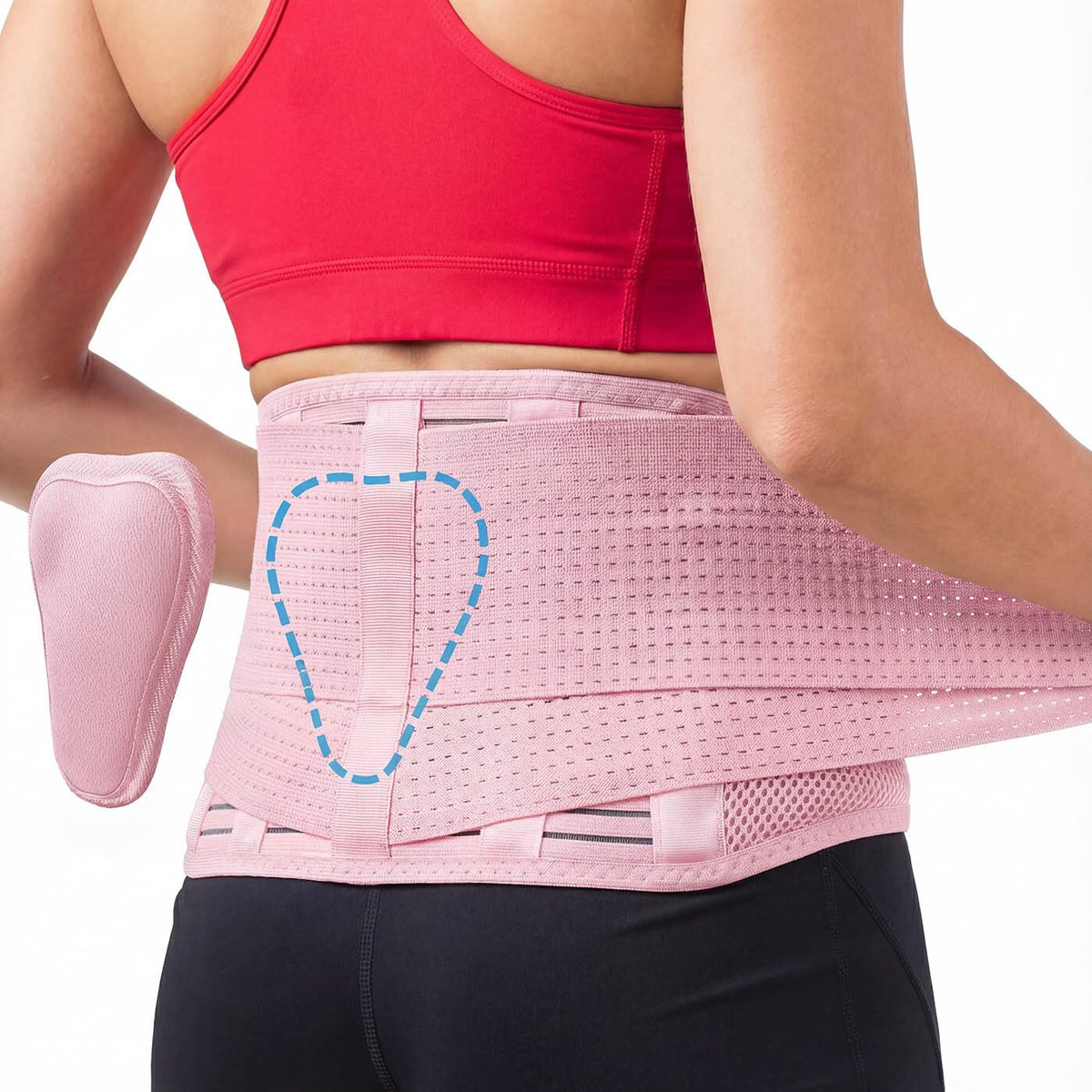 Sparthos Back Support Belt - Immediate Back Pain Relief | Breathable Lumbar Brace for 24-31" Waist (Pink-XS)