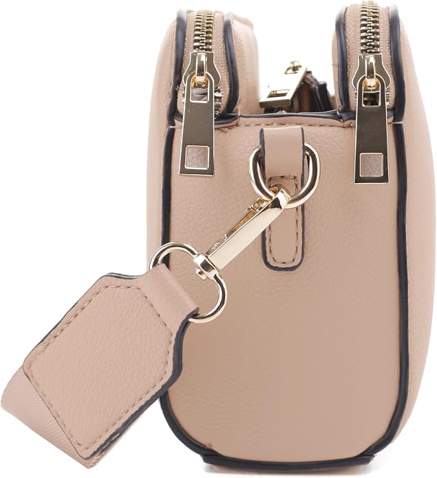 EVVE Crossbody Bags for Women Trendy Triple Zip Small Crossbody Camera Bag Purse