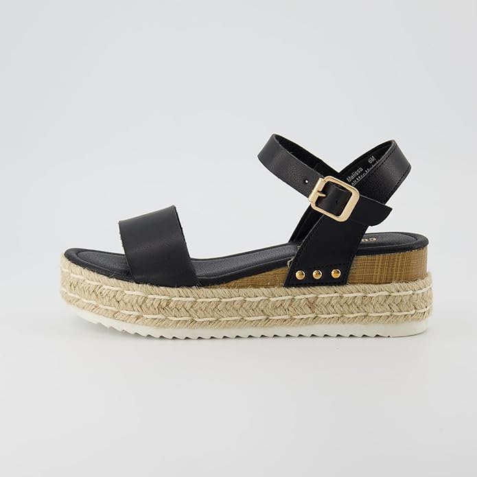 CUSHIONAIRE Melissa Espadrille Platform Sandals For Women with Adjustable Ankle Strap and Memory Foam Insole-Comfortable Womens Sandals for Summer