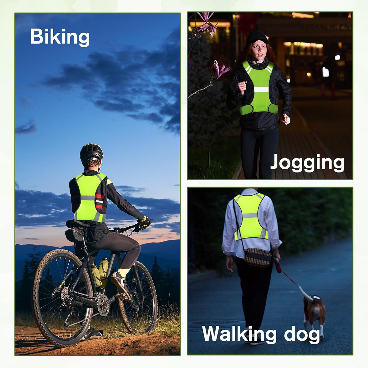 Skiennix High Visibility Reflective Running Vest - Enhanced Safety for Night Running & Biking