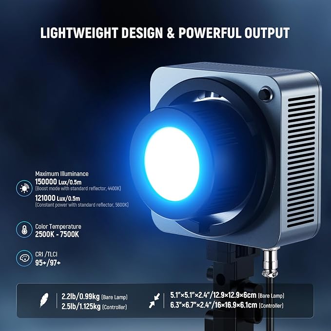 NEEWER HS200C Portable RGB LED Video Light, APP/2.4G/Panel/DMX Control