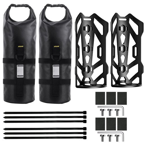 MAKELEN 2 Pack Front Fork Bags, Mountain/Road Bike Waterproof Roll Top Design, 5L Capacity, Sporty Casual Style