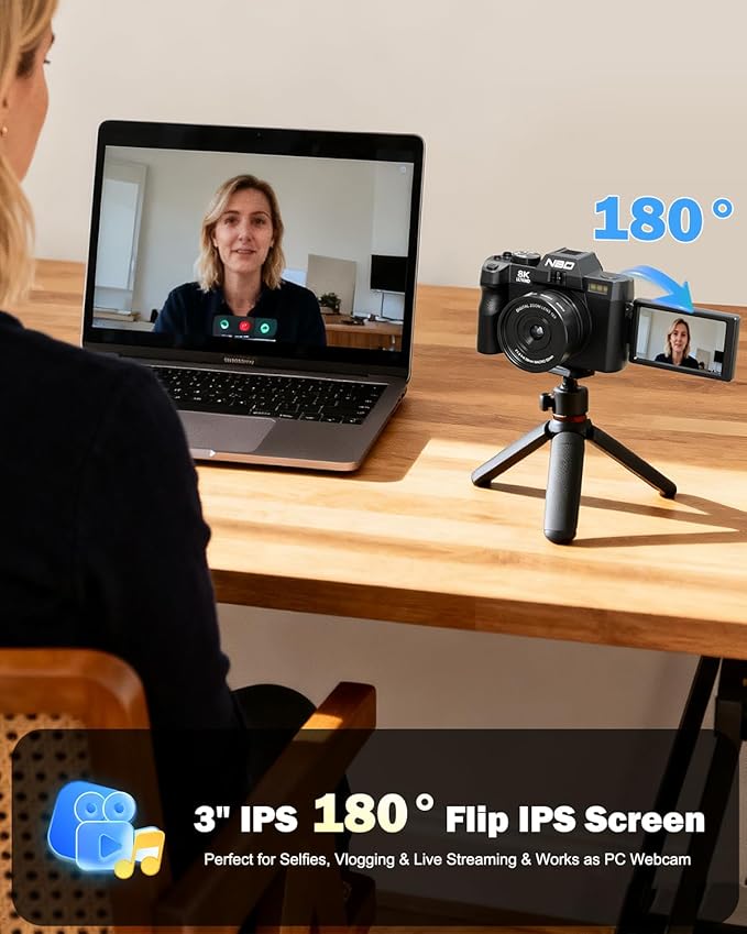 NBD 8K Digital Cameras for Photography, 64MP Camara Fotograficas, Travel
