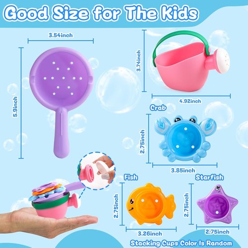 Fajiabao Baby Bath Toys - Mold-Free Fun for Kids Aged 1-3 | 5-Piece Set for Bathtub & Pool