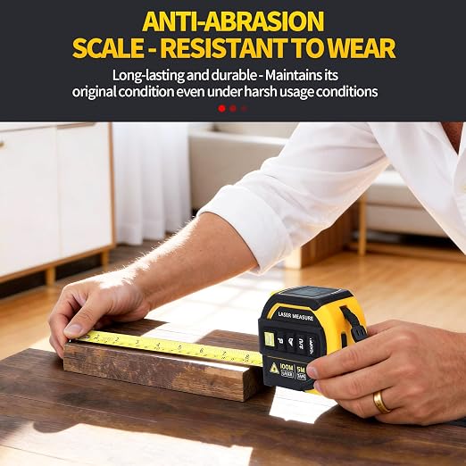 4-in-1 Digital Laser Tape Measure, 328ft Laser Distance Meter