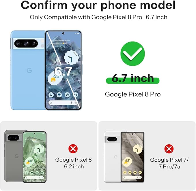 OMOTON for Pixel 8 Pro Screen Protector, 3 Pack for Pixel 8 Pro Tempered Glass
