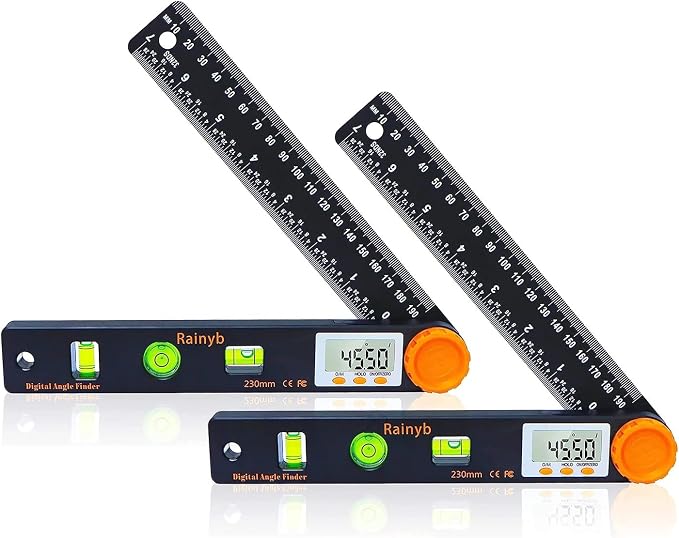 Rainyb Digital Angle Finder Tool 7inch 0-360 degree LCD Digital Protractor