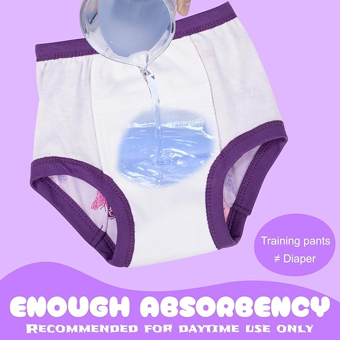 BIG ELEPHANT Toddler Training Pants, Soft Cotton Absorbent Training Underwear for Baby Boys & Girls
