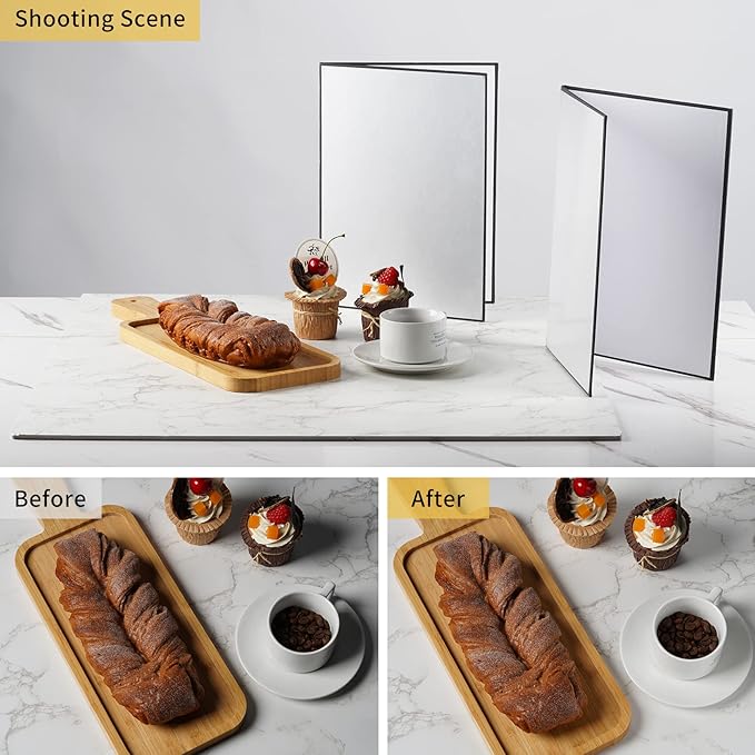 Meking 3 in 1 Photography Reflector Cardboard, 12 x 8 inch Folding Light