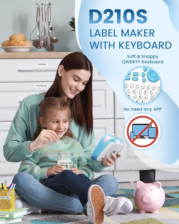 Vixic Label Maker Machine with Tape, Label Maker Waterproof-Labels, Portable