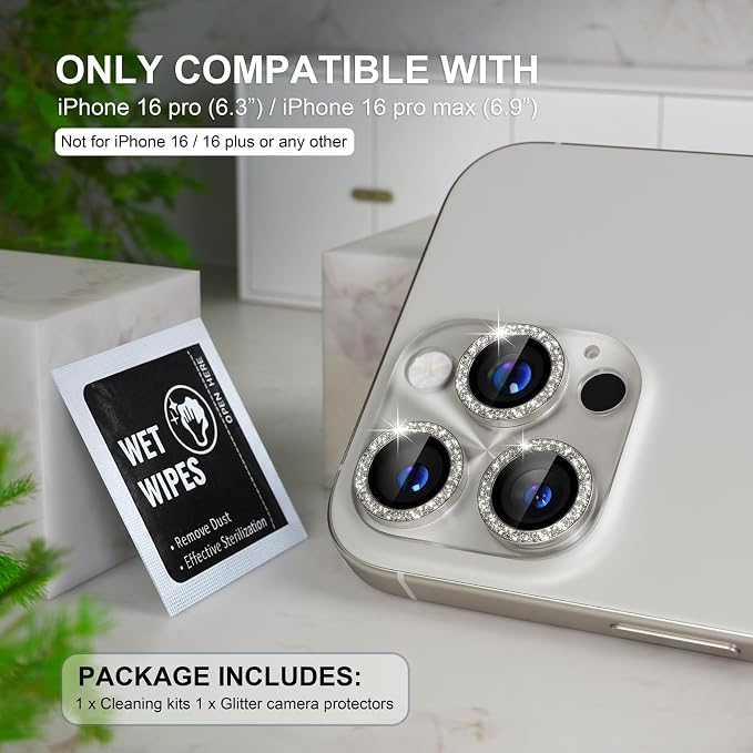 Choiche Compatible for iPhone 16 Pro/iPhone 16 Pro Max Camera Lens Protector