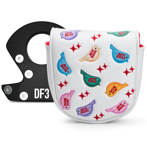 Golf Mallet Putter Cover Headcover, Magnetic Closure Premium Leather Birdie Golf Head Covers Fits Golf DF3 Putter - USA Mallet Putter Headcover (Birdie)